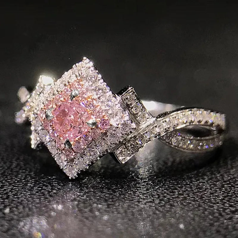 Zenat Pink Cubic Zirconia Ring for Women