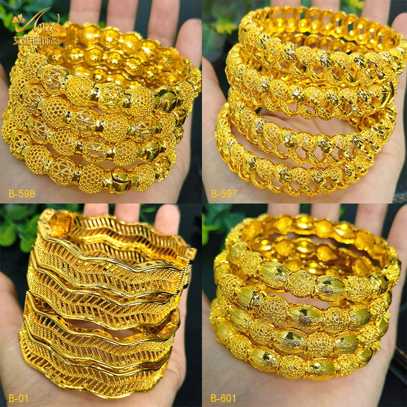 Zenat Luxury 24K Gold Plated Wedding Bangles
