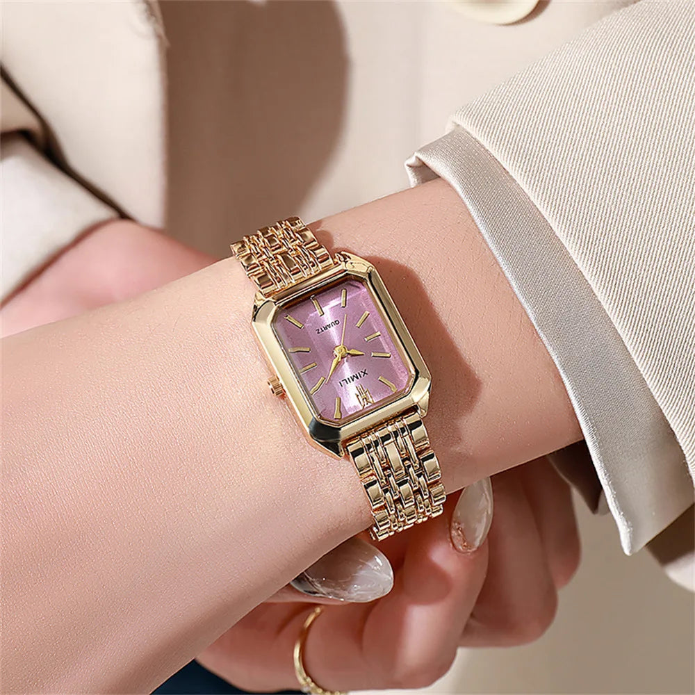 Zenat Gold Luxury Strap Wristwatches
