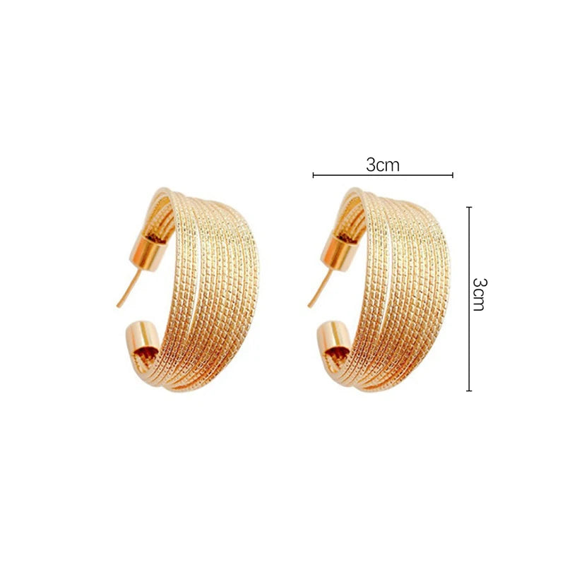 Zenat Big Hoop Earrings – Geometric Layered Luxury Drop