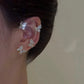Zenat Silver Leaf Butterfly Clip Earrings – Non-Pierced Sparkle
