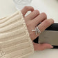 High End Vintage Punk Green Zircons Party Rings for Women Couples New Fashion Creative Tassel Geometric Handmade Party Jewelry