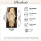 Zenat Golden Watch Ring Necklace Earrings Rhinestone Set