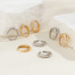 Zenat 8-Piece Chunky Mixed Metal Rings Set