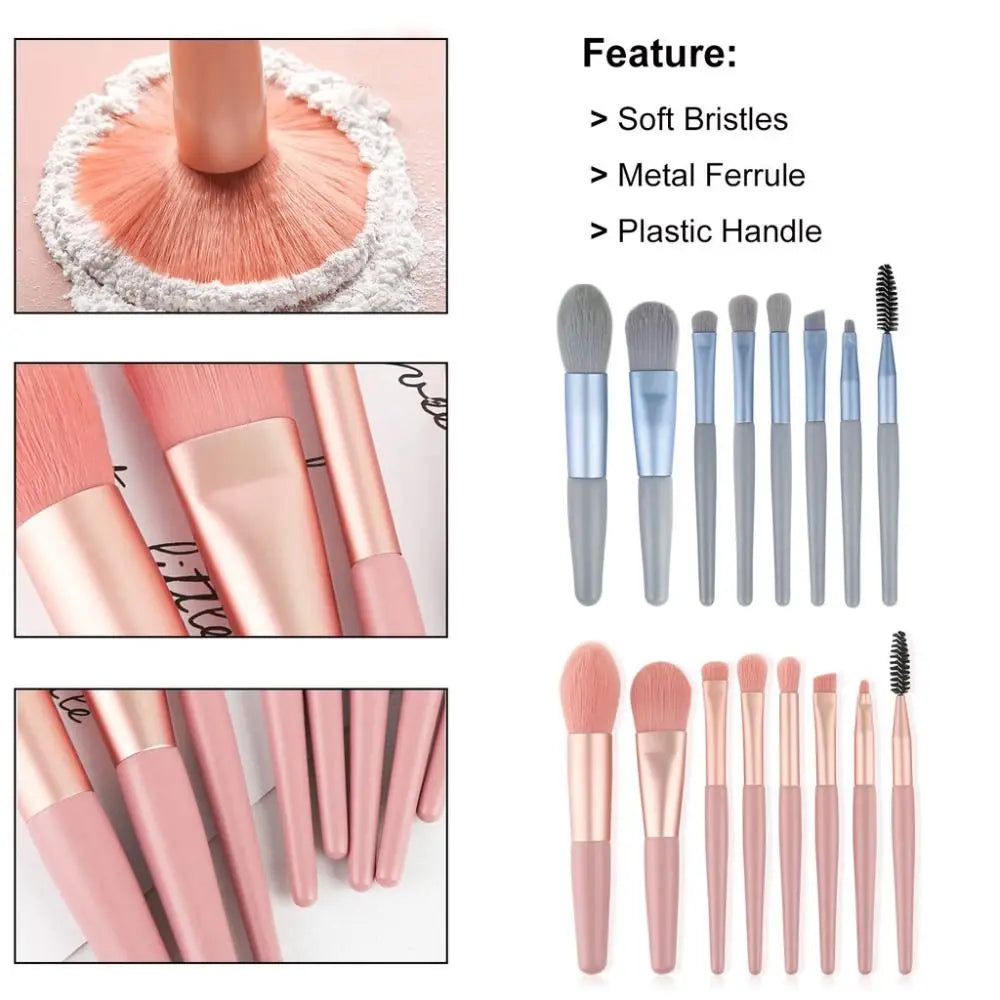 Zenat 8-Piece Premium Makeup Brush Set with Bag