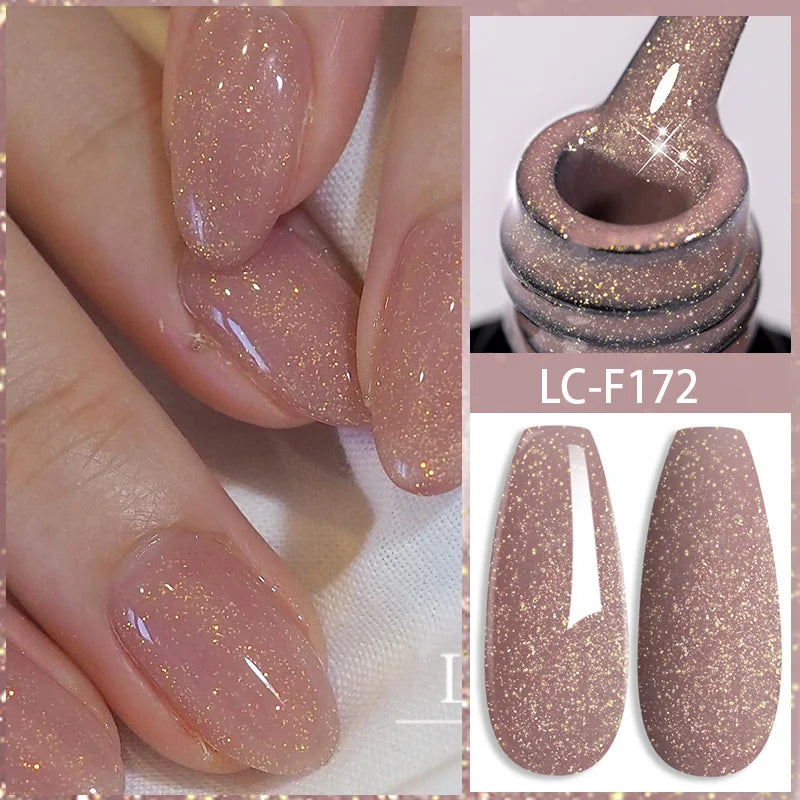 Zenat Bright Red Sparkling Glitter Gel Nail Polish