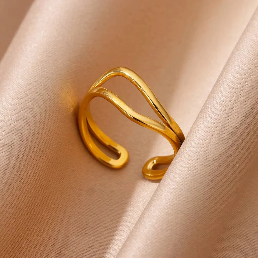 Zenat Zircon Geometric Evil Eye Adjustable Ring