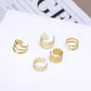 Zenat 5PCS Silver Leaf Clip Earrings – Non-Piercing