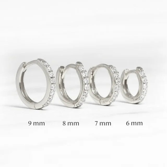 Zenat Rainbow Crystal Hoop Earrings – Minimal Small Huggie