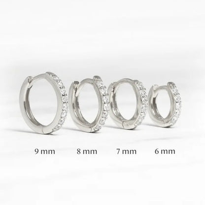 Zenat Rainbow Crystal Hoop Earrings – Minimal Small Huggie