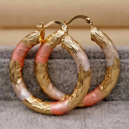 Zenat Golden Pink Earrings Exquisite Daily Wear