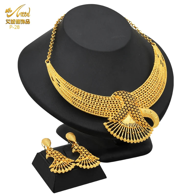 Zenat Luxury Indian style Jewelry Sets 24K Golden
