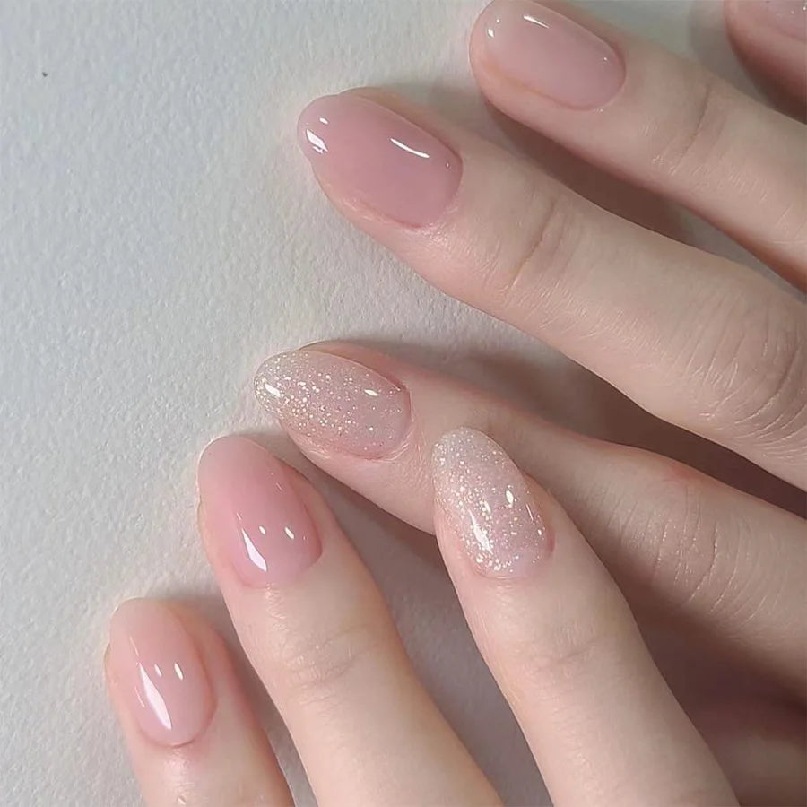 Zenat 24Pcs Glitter Diamond Press-On Nails