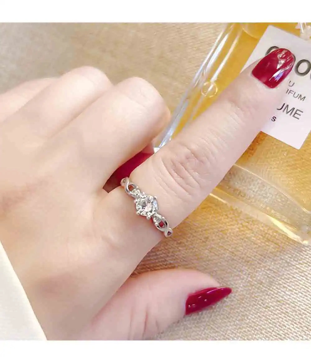 Zenat Vintage Hollow Zircon Adjustable Ring