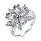 Zenat Inlaid Red Zircon Flower Ring