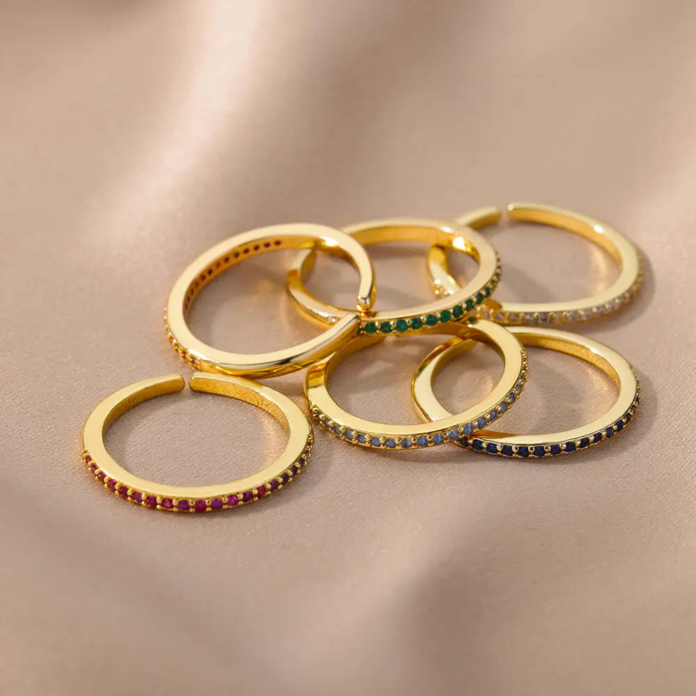 Zenat Mini Green Zircon Adjustable Ring