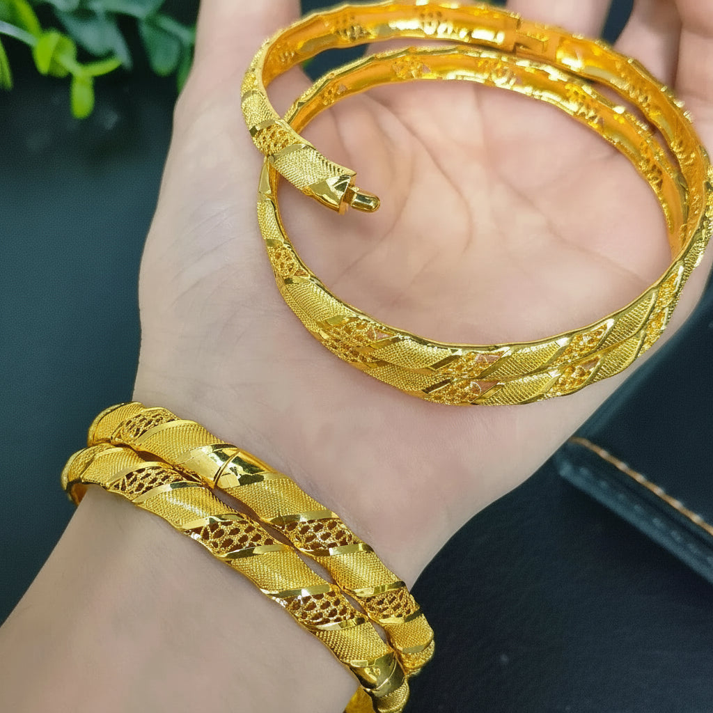 Dubai Style 24K Bangles For Women Wedding Adjustable