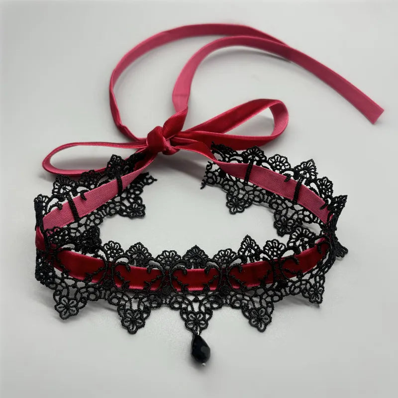 Zenat Sexy Lace Flower Velvet Choker Necklace for Women