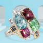 Zenat Colorful Green Cubic Zirconia Rings