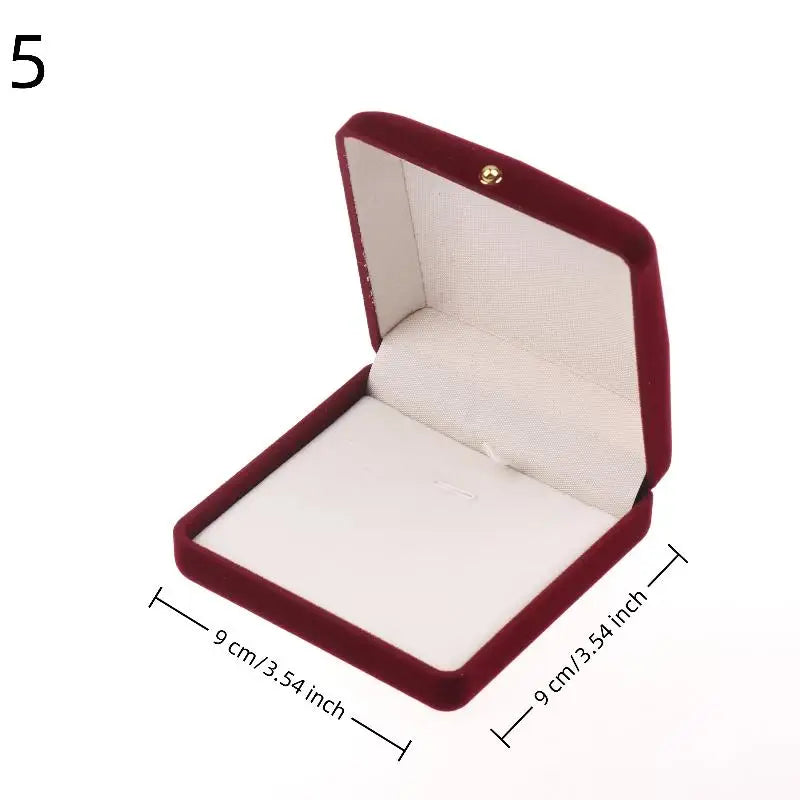 Flocking Gold Buckle Jewelry Box Red Velvet