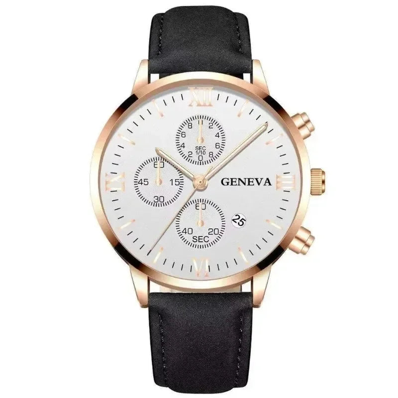 Zenat Geneva Wristwatch Alloy Case Leather