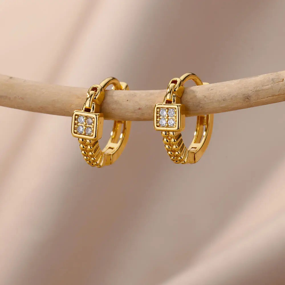 Stainless Steel Evil Eye Earrings for Women 2024 Trend Gold Color Round Circle Hoop Earrings Luxury Wedding Jewelry aretes