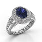 Zenat Luxury Prong Rings – Deep Blue Zircon