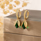 Trendy Square Stainless Steel Zirconia Earrings For Women Girls Gold Color Metal Crystal Earring Party Birthday Daily Jewelry