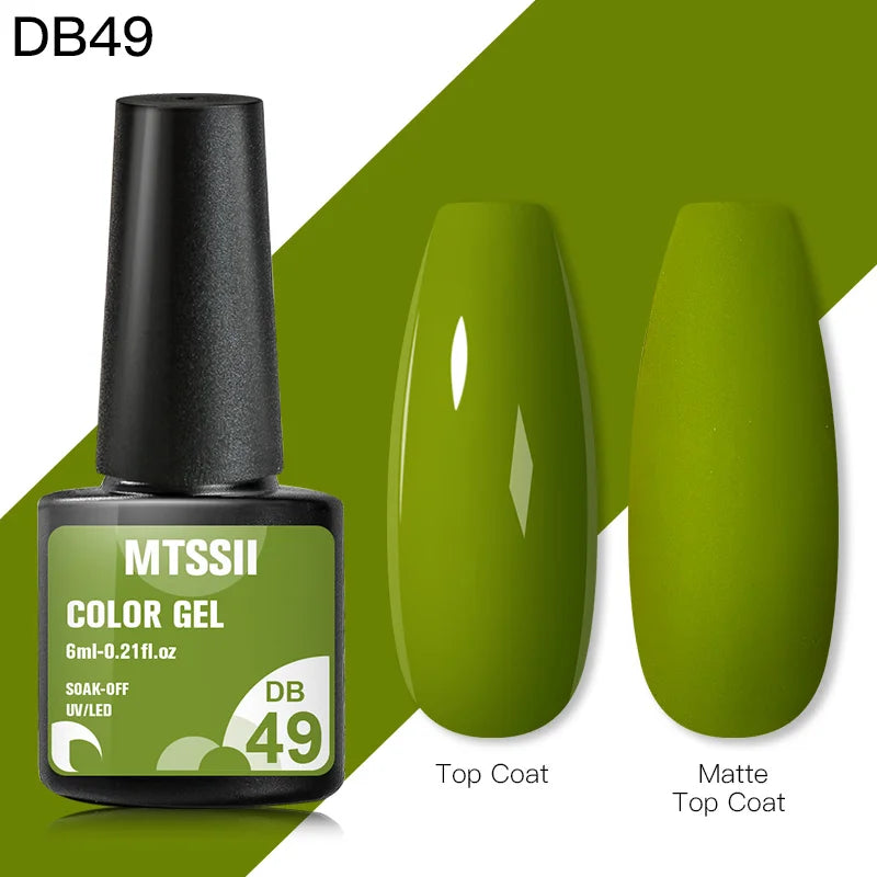 Mtssii 6ML Reflective Gel Nail Polish Shiny 14 Colors Semi-permanent UV Gel varnish Hybrid Nail Polish for Nail Art Manicure