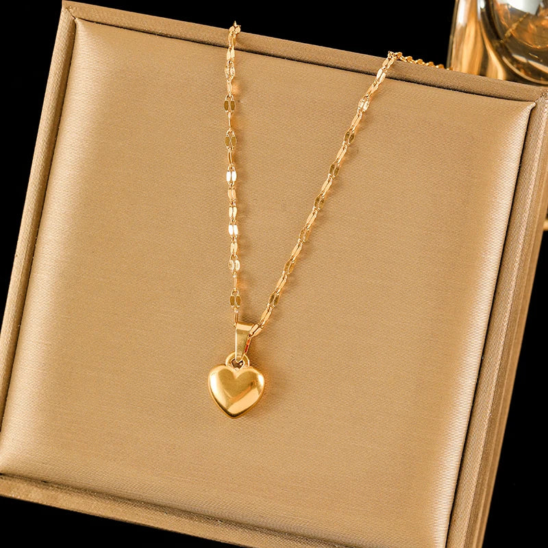 Zenat 316L Stainless Steel Love Necklace Set
