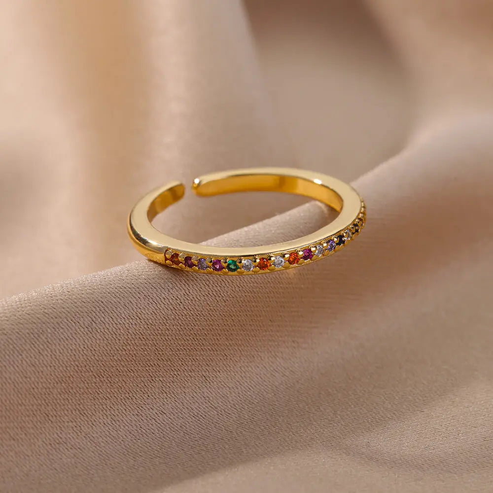 Zenat Mini Green Zircon Adjustable Ring