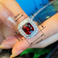 Zenat American Red Cubic Zirconia Ring