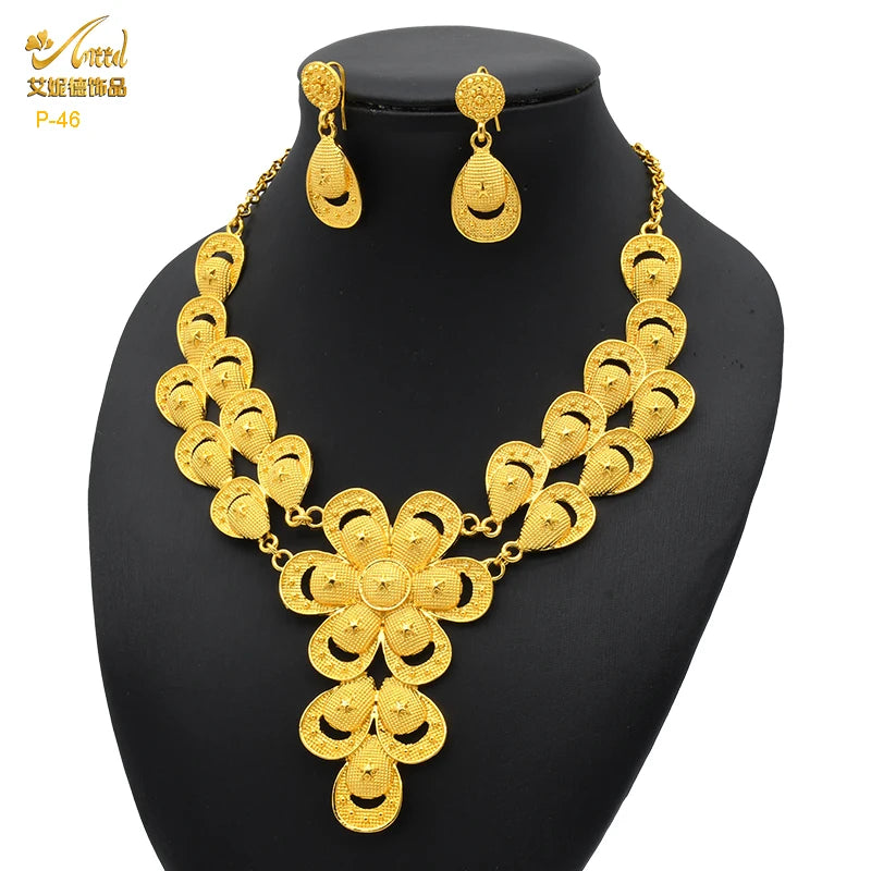 Zenat Luxury Indian style Jewelry Sets 24K Golden