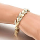 Zenat Leaf Bracelet Shining Crystal Adjustable