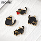 Zenat 10pcs Black Cat Enamel Charm Set