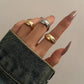 Zenat 8-Piece Chunky Mixed Metal Rings Set