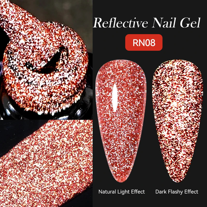 Zenat Bright Red Sparkling Glitter Gel Nail Polish