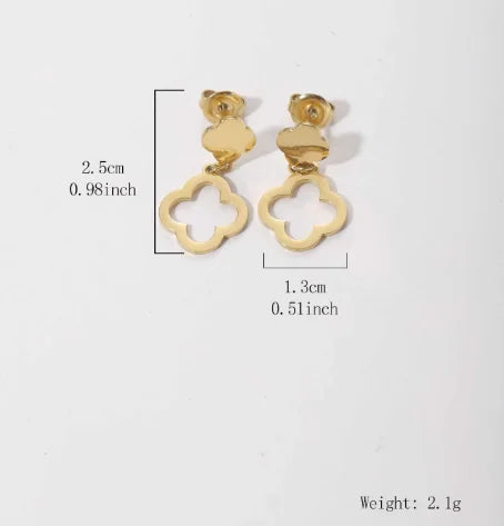 Zenat Hollow Four-Leaf Flower Earrings – Elegant Fashionable