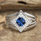 Zenat Blue Cube Zircon Elegant Ring