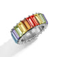 Luxury Female White Crystal Stone  Ring Irregular Zirconia Wedding Rings for Women Trendy Geometric Zircon Engagement Ring