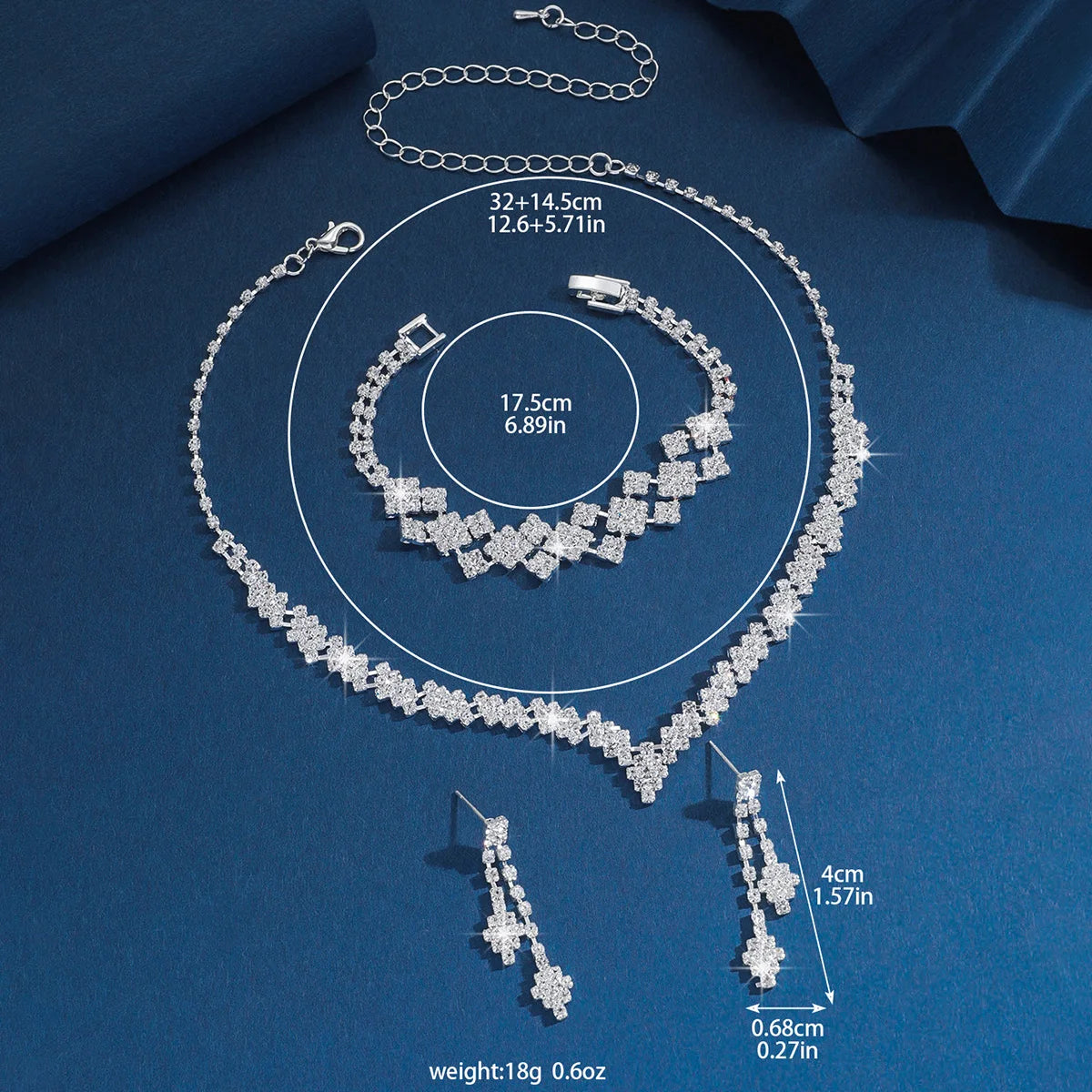 Zenat 3-4 Piece Women's Wedding Jewelry Set