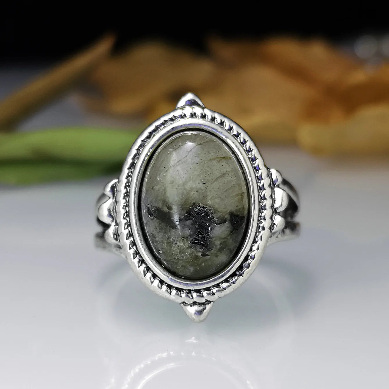 Zenat Victorian Women’s Faux Turquoise Carved Ring