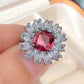 Zenat Deluxe Floral Red AAA Cubic Zirconia Gem Ring for Women