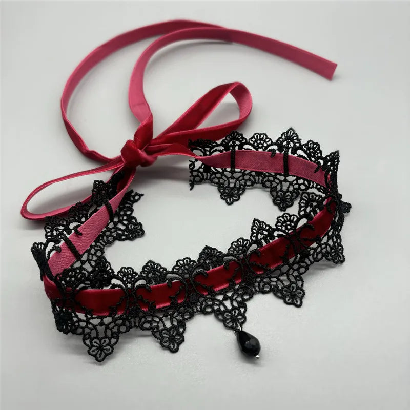 Zenat Sexy Lace Flower Velvet Choker Necklace for Women