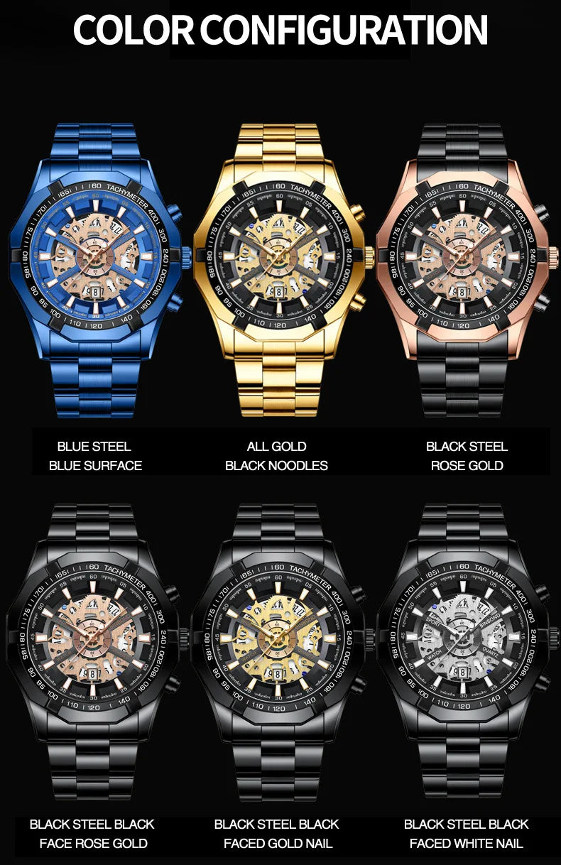 Zenat 2025 Luxury Men’s Quartz Stainless Steel Watch