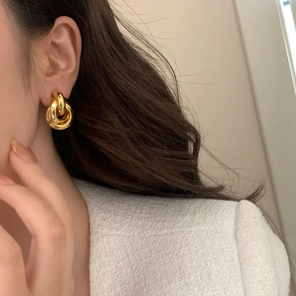 Zenat 925 Silver 18K Round Stud Earrings – Minimalist