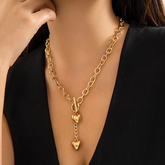 Zenat IngeSight Love Heart Pendant Necklace Golden Color