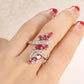 Zenat Pink Zirconia Trendy Sweet and Romantic Engagement Rings