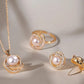 Zenat 4PC Rhinestone & Pearl Jewelry Set