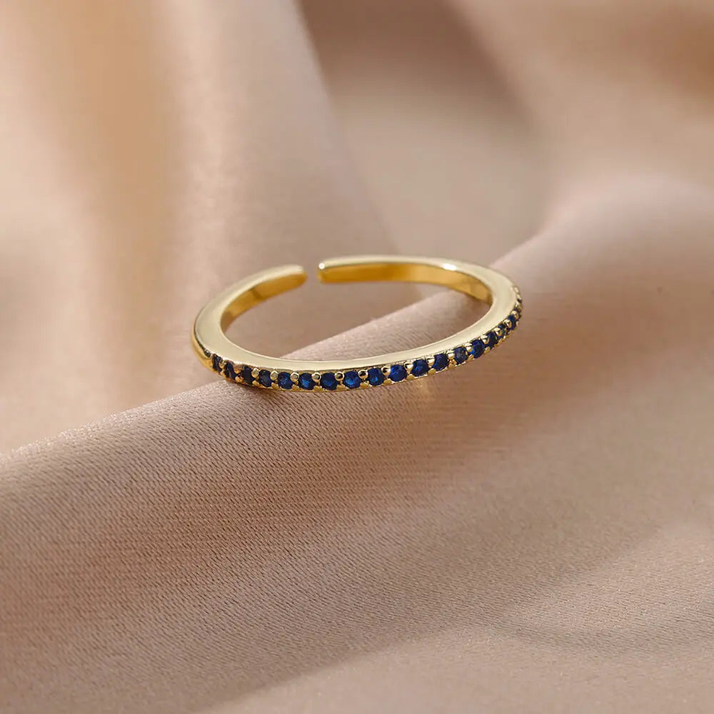 Zenat Mini Green Zircon Adjustable Ring